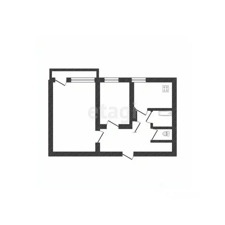 2-к кв. Белгородская область, Валуйки ул. Чапаева, 34/3 (43.7 м) - Фото 2