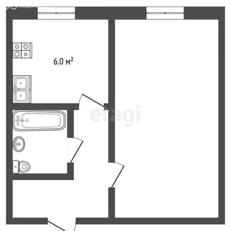 1-комнатная квартира: Чита, Геодезическая улица, 42В (21.7 м) - Фото 1