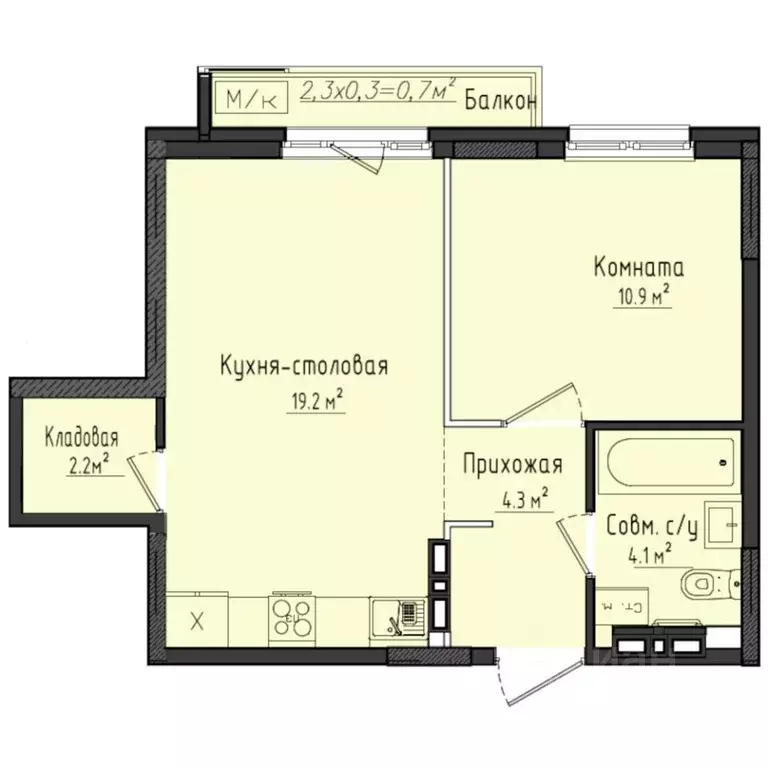 1-к кв. Удмуртия, Завьяловский район, с. Первомайский Город ... - Фото 1