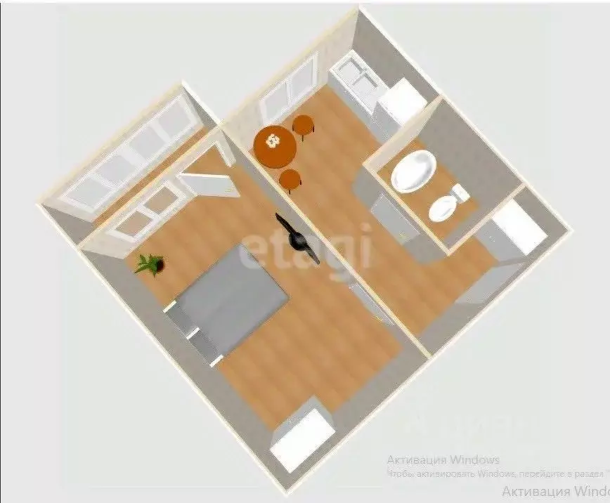 1-к кв. Сахалинская область, Южно-Сахалинск Украинская ул., 111А (31.2 ... - Фото 1