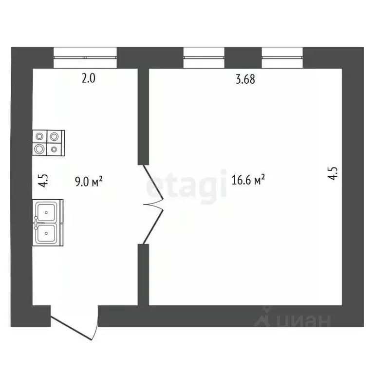 1-к кв. Вологодская область, Великий Устюг ул. Копылова, 9 (31.0 м) - Фото 2