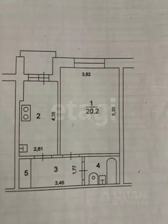1-к кв. Татарстан, Казань ул. Лукина, 45 (39.9 м) - Фото 2