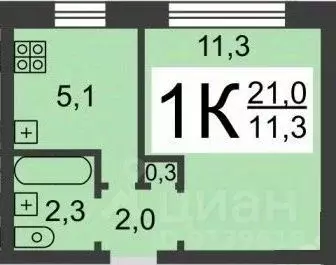 1-к кв. Нижегородская область, Нижний Новгород Чукотская ул., 3 (20.9 ... - Фото 2