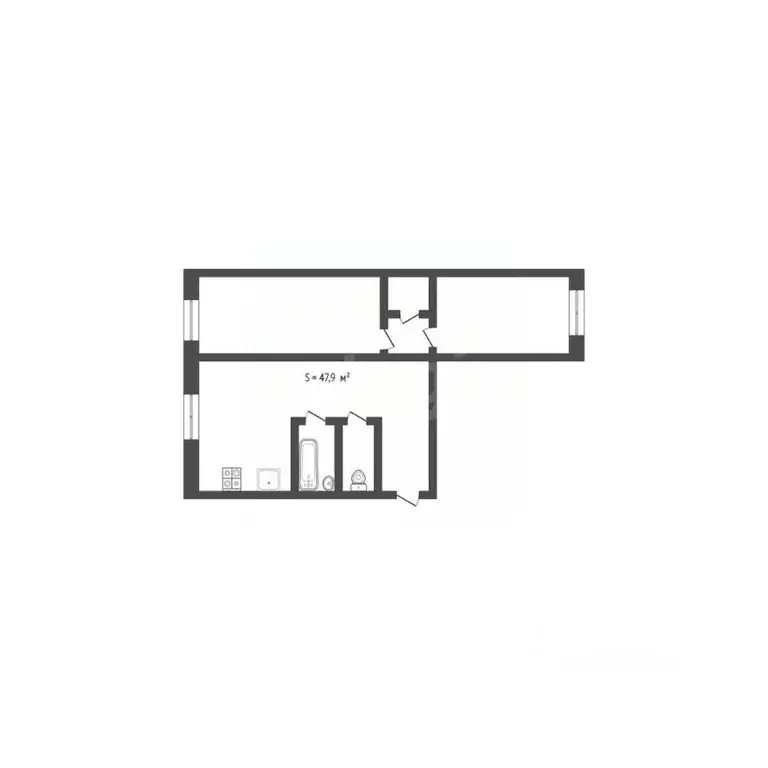 2-к кв. Алтайский край, Бийск пер. Николая Липового, 74/2 (47.9 м) - Фото 1