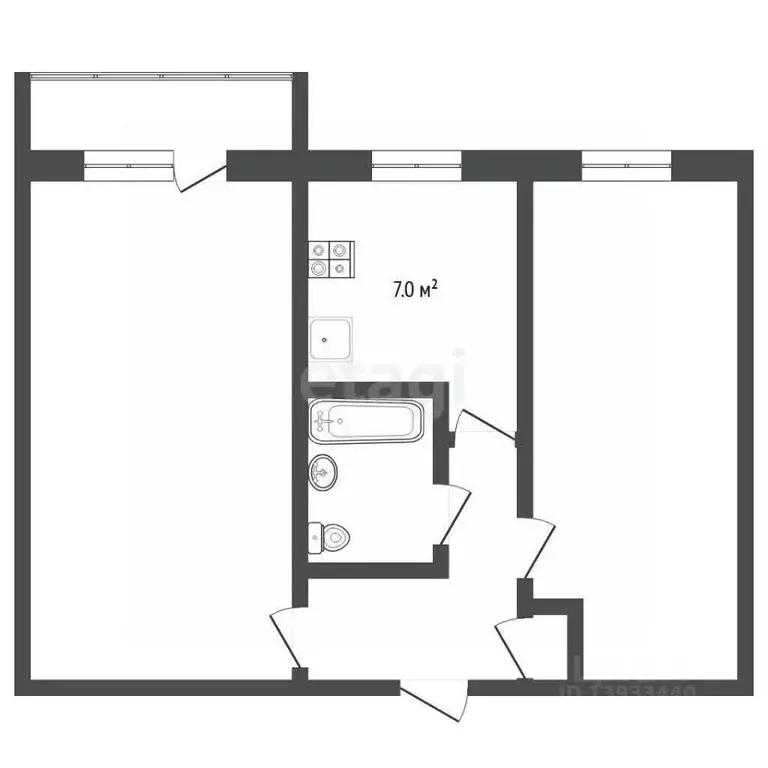 2-к кв. Тюменская область, Тюмень Ставропольская ул., 15 (43.4 м) - Фото 0