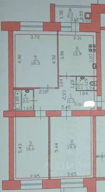 3-к кв. Марий Эл, Йошкар-Ола Красноармейская ул., 122б (85.0 м) - Фото 0