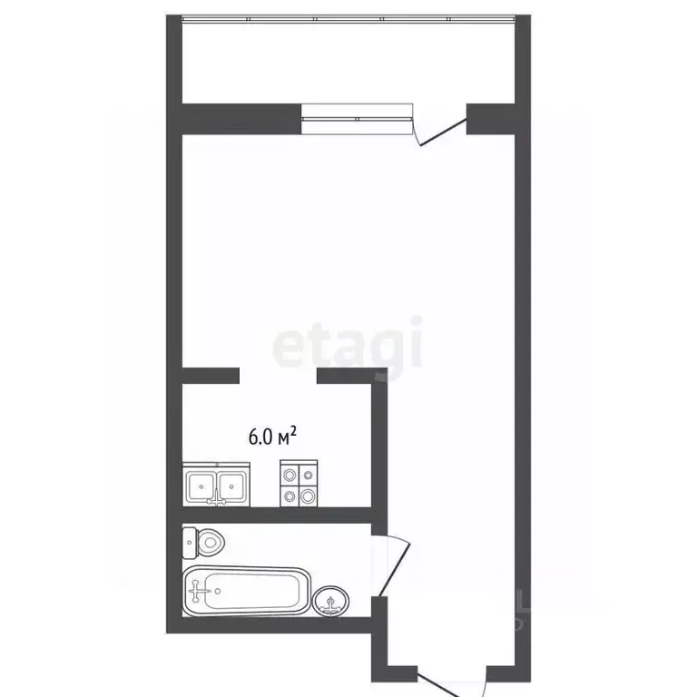 Студия Забайкальский край, Чита ул. Серова, 30 (29.7 м) - Фото 2