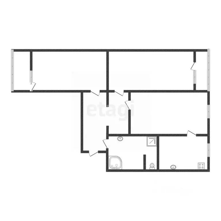 3-к кв. Белгородская область, Шебекино ул. Кирова, 18 (50.4 м) - Фото 1