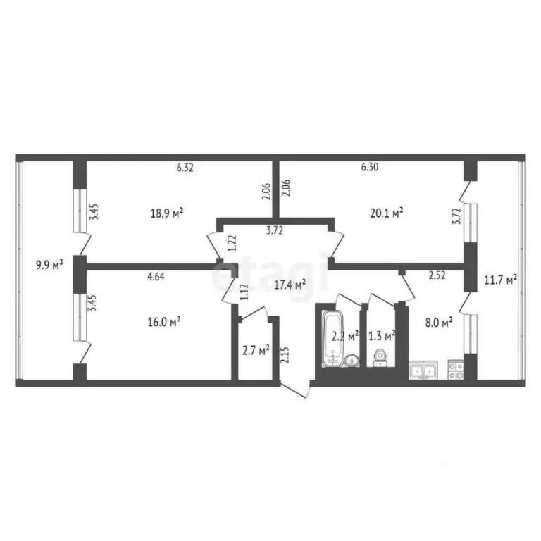 3-к кв. Крым, Ялта ул. Найденова, 31 (93.53 м) - Фото 1