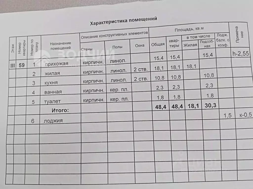 1-к кв. Чувашия, Цивильск Цивильский район, ул. Просвещения, 62 (48.4 ... - Фото 2
