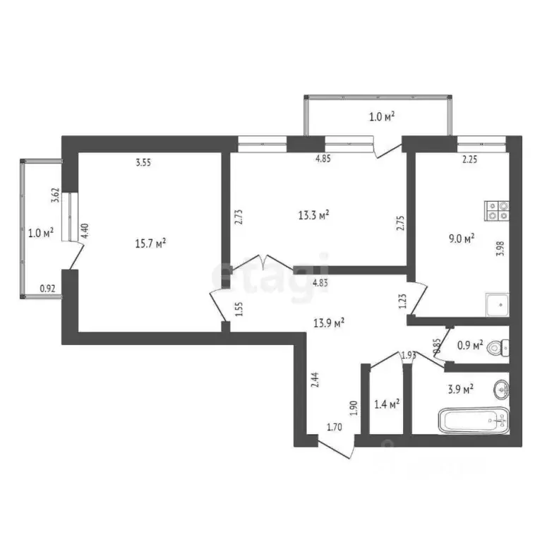 2-к кв. Мордовия, Саранск Ярославская ул., 25 (60.1 м) - Фото 1