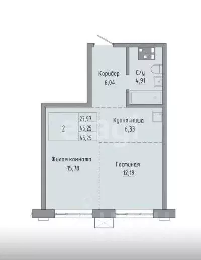 2-к кв. Хабаровский край, Хабаровск ул. Шеронова, 12 (45.6 м) - Фото 1