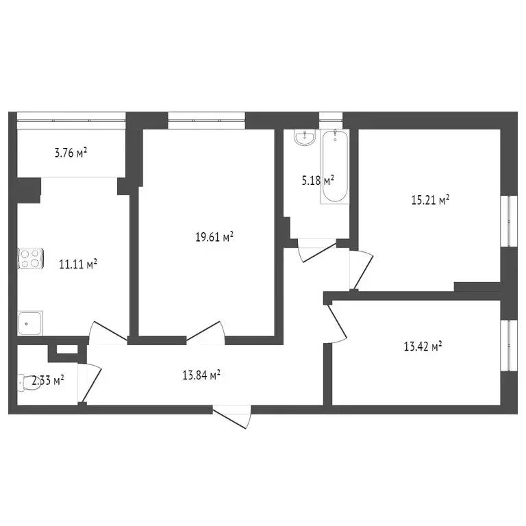 3-комнатная квартира: Калининград, Елизаветинская улица, 5 (81.8 м) - Фото 0