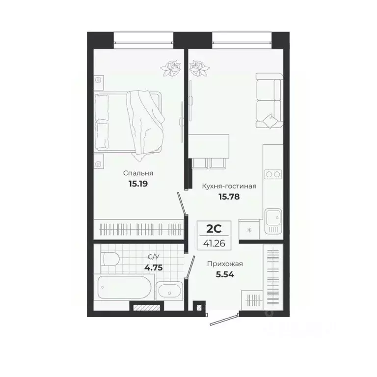 2-к кв. Новосибирская область, Новосибирск Лесоперевалка мкр, Ясный ... - Фото 0