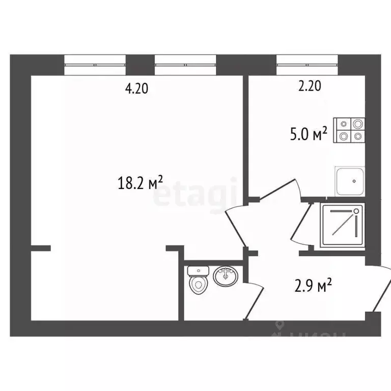 1-к кв. Вологодская область, Вологда Советский просп., 127 (29.0 м) - Фото 2