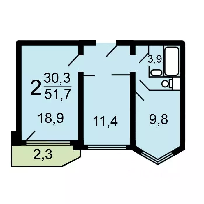 2-к кв. Москва Коровинское ш., 15К2 (51.3 м) - Фото 0