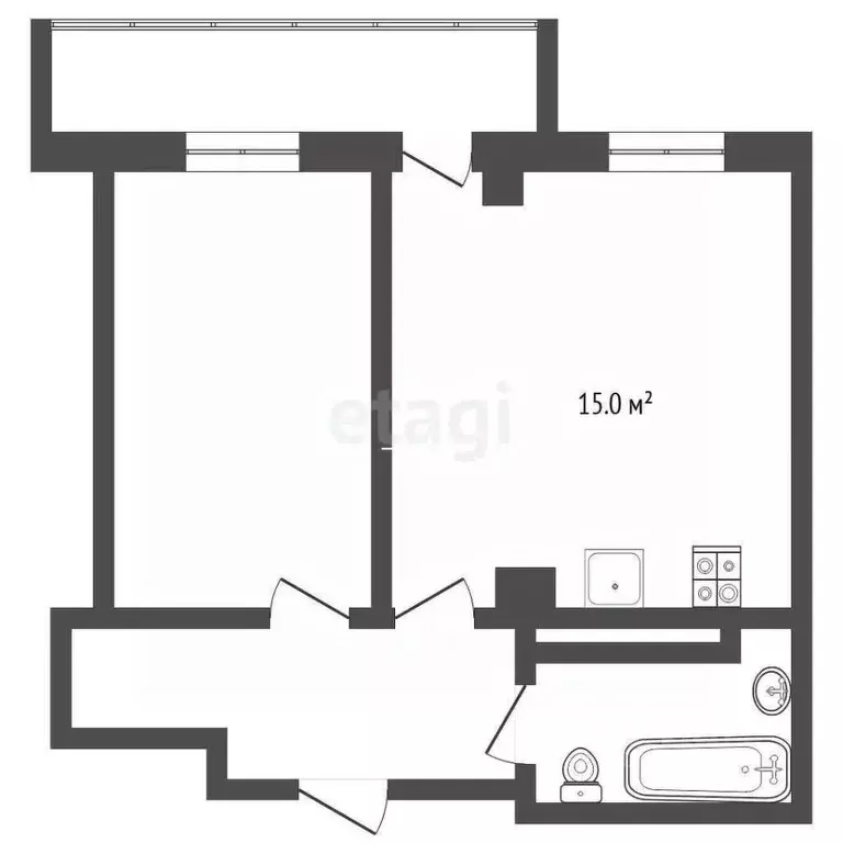 1-к кв. Тюменская область, Тюмень ул. Николая Никитина, 8 (39.5 м) - Фото 2