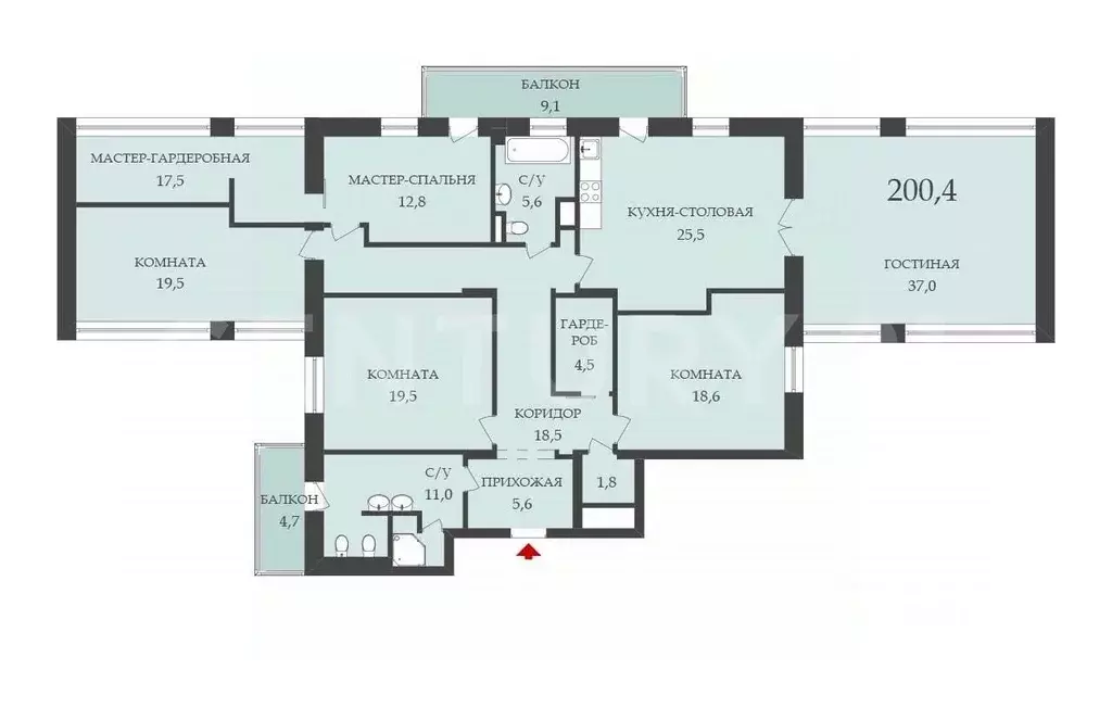 4-к кв. Санкт-Петербург Петергофское ш., 45 (200.4 м) - Фото 2