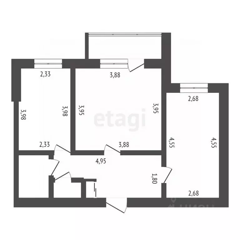 2-к кв. Амурская область, Благовещенск городской округ, с. Белогорье ... - Фото 2