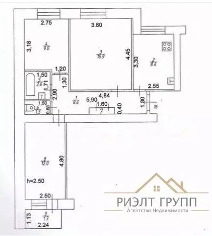 3-к кв. Татарстан, Казань ул. Лейтенанта Красикова, 15 (60.7 м) - Фото 0