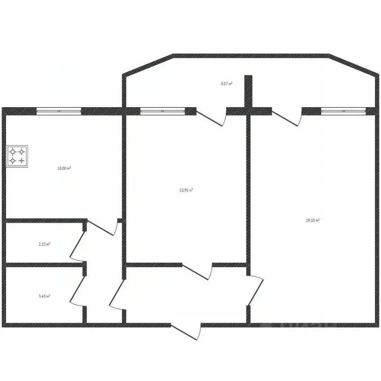 2-к кв. Брянская область, Брянск Московский просп., 95к1 (65.0 м) - Фото 1