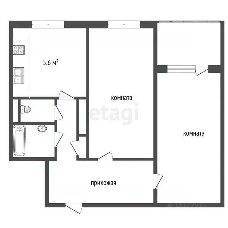 2-к кв. Ямало-Ненецкий АО, Новый Уренгой Ленинградский просп., 5А ... - Фото 2