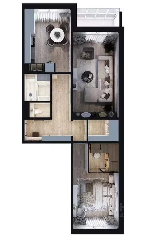 2-к кв. Марий Эл, Медведево городское поселение, Медведево пгт ул. ... - Фото 2