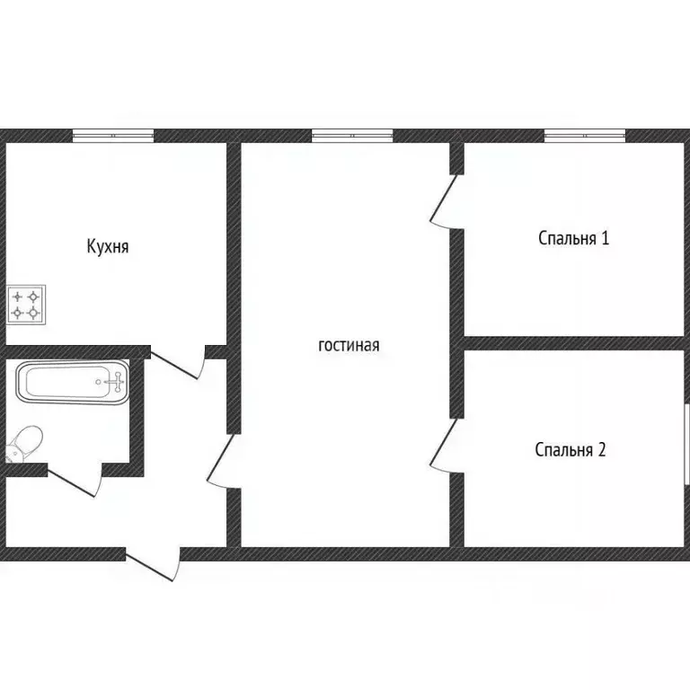3-к кв. Татарстан, Зеленодольск ул. Тургенева, 33 (42.6 м) - Фото 2