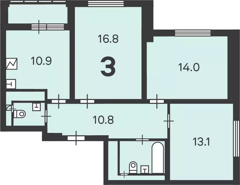 Продаётся 3-к квартира, 71.7 м - Фото 1