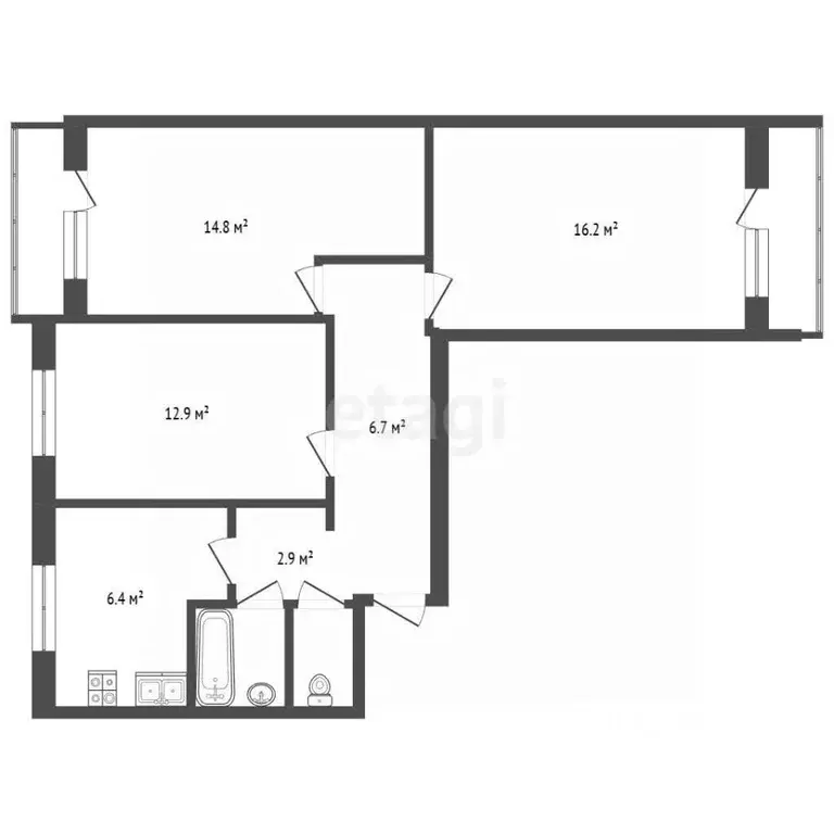 Комната Москва Малая Калитниковская ул., 2К1 (14.5 м) - Фото 2