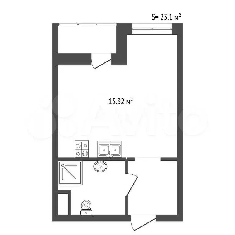 Квартира-студия, 23,1 м, 4/19 эт. - Фото 0