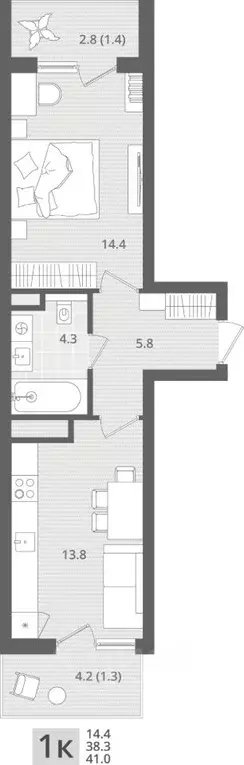 1-к кв. Калининградская область, Пионерский пос. Рыбное, Мо ре жилой ... - Фото 1