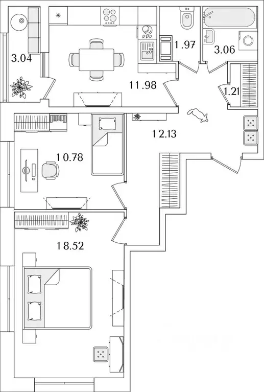 2-к кв. Санкт-Петербург Полюстрово тер.,  (61.17 м) - Фото 0