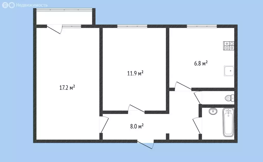 2-комнатная квартира: Черкесск, Октябрьская улица, 334 (47.5 м) - Фото 0
