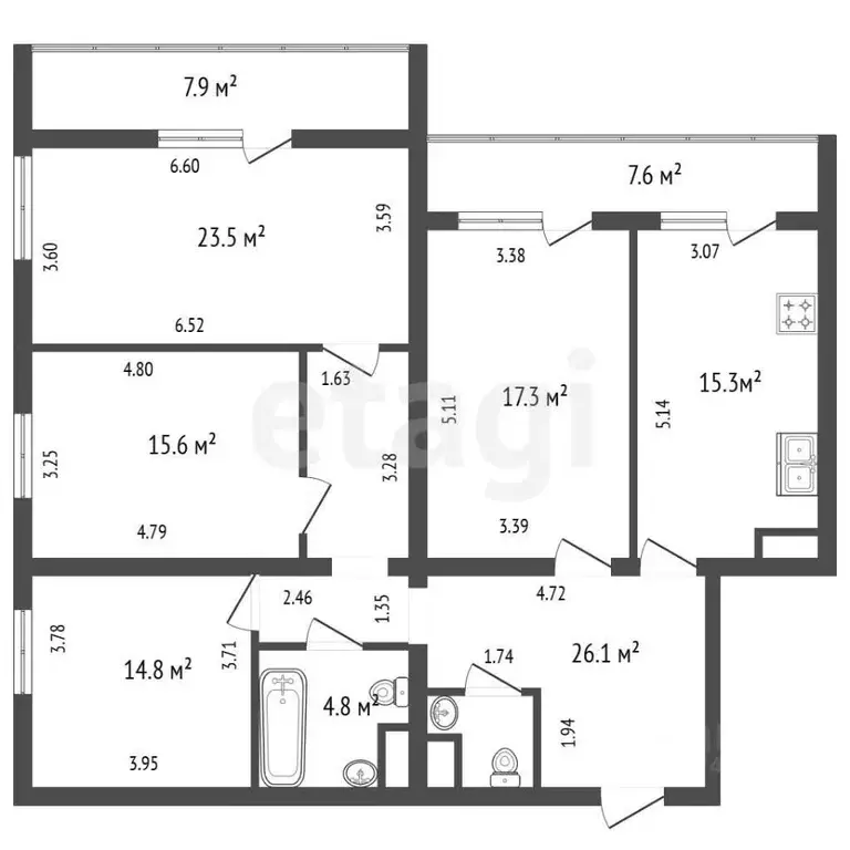 4-к кв. Санкт-Петербург просп. Художников, 10к1 (120.0 м) - Фото 1