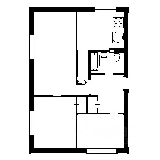 3-к кв. Санкт-Петербург Краснопутиловская ул., 45 (41.2 м) - Фото 2