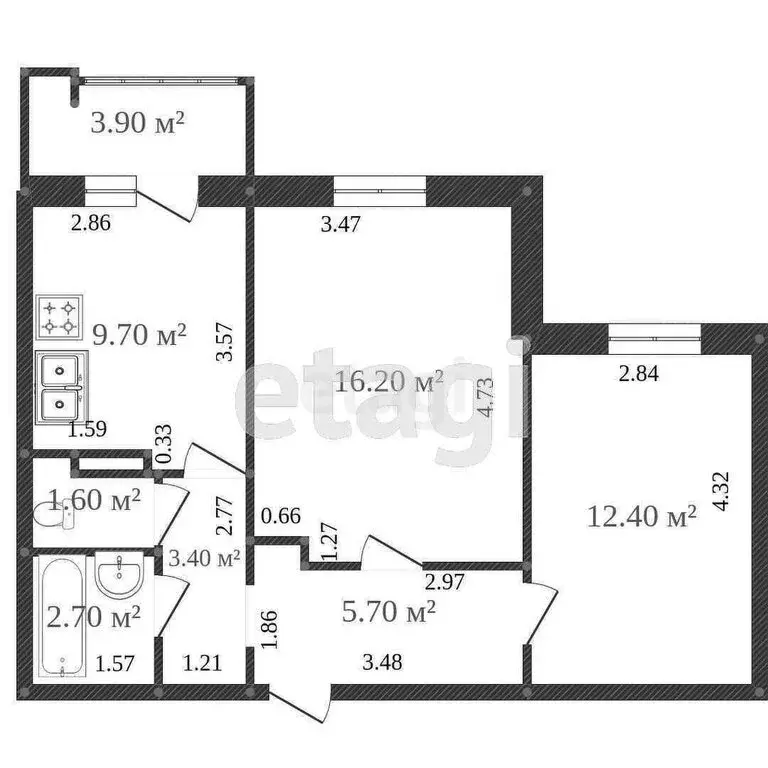 2-комнатная квартира: Калининград, улица Летний проезд, 31 (55.4 м) - Фото 0