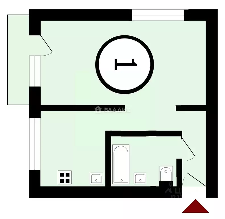 1-к кв. Владимирская область, Владимир ул. Лакина, 133а (30.7 м) - Фото 2