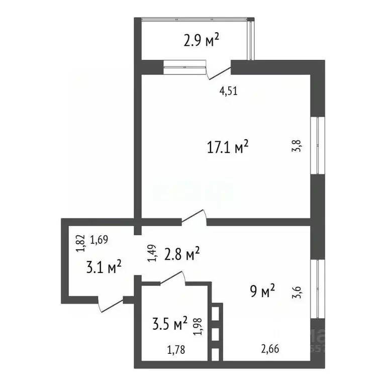 1-к кв. Иркутская область, Иркутск Депутатская ул., 87/14 (35.62 м) - Фото 2