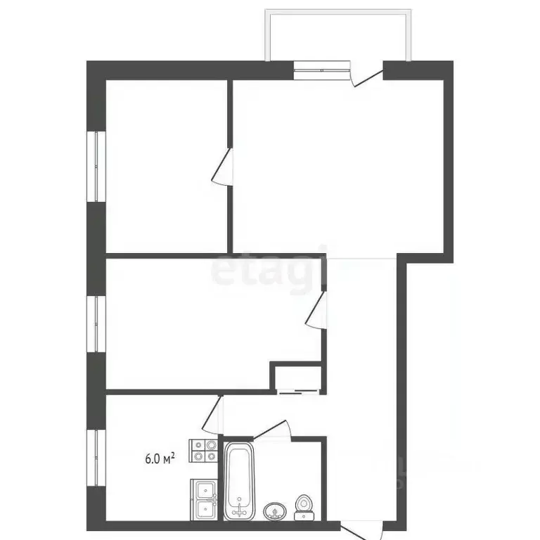 3-к кв. Оренбургская область, Оренбург ул. Мира, 6 (55.0 м) - Фото 1