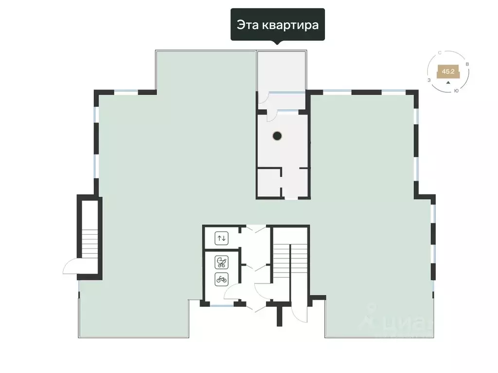 Студия Тюменская область, Тюмень ул. Игоря Комиссарова, 9 (25.19 м) - Фото 1