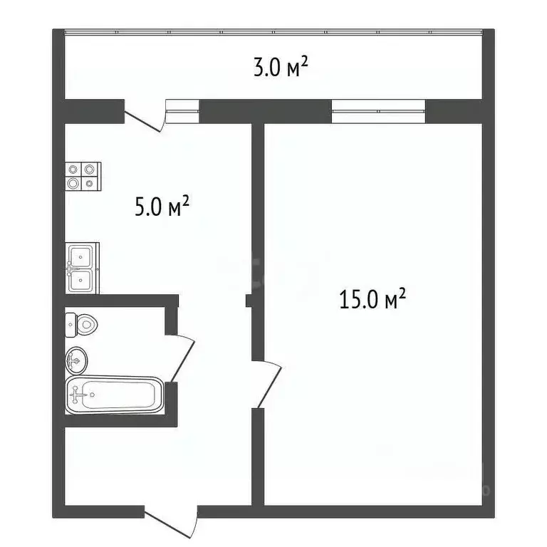 1-к кв. Тюменская область, Тюменский муниципальный округ, с. Каскара ... - Фото 2