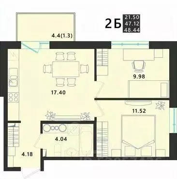 2-к кв. Псковская область, Псковский район, Завеличенская волость, д. ... - Фото 1