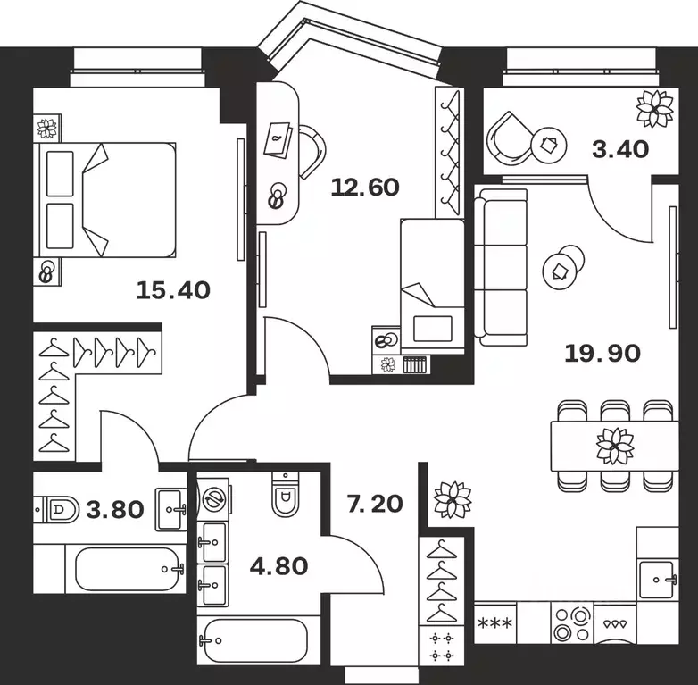 3-к кв. Тульская область, Тула ул. Михеева (67.1 м) - Фото 0