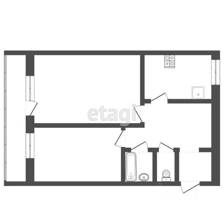 2-к кв. Тюменская область, Тюмень Советская ул., 95 (48.5 м) - Фото 1