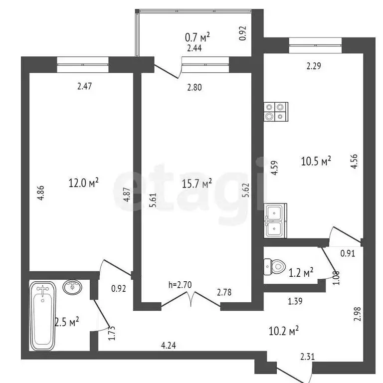 2-комнатная квартира: Саранск, Московская улица, 36 (55.1 м) - Фото 0