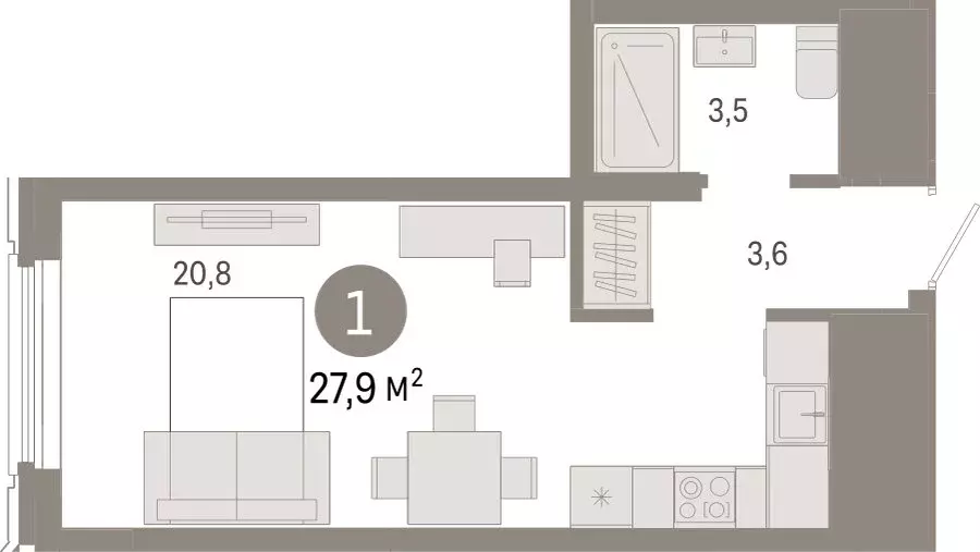 Квартира-студия: Екатеринбург, жилой район Вокзальный, улица ... - Фото 2