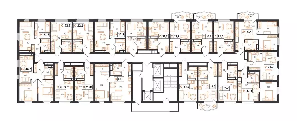 2-комнатная квартира: Екатеринбург, улица Патриса Лумумбы, 54 (47.4 м) - Фото 2