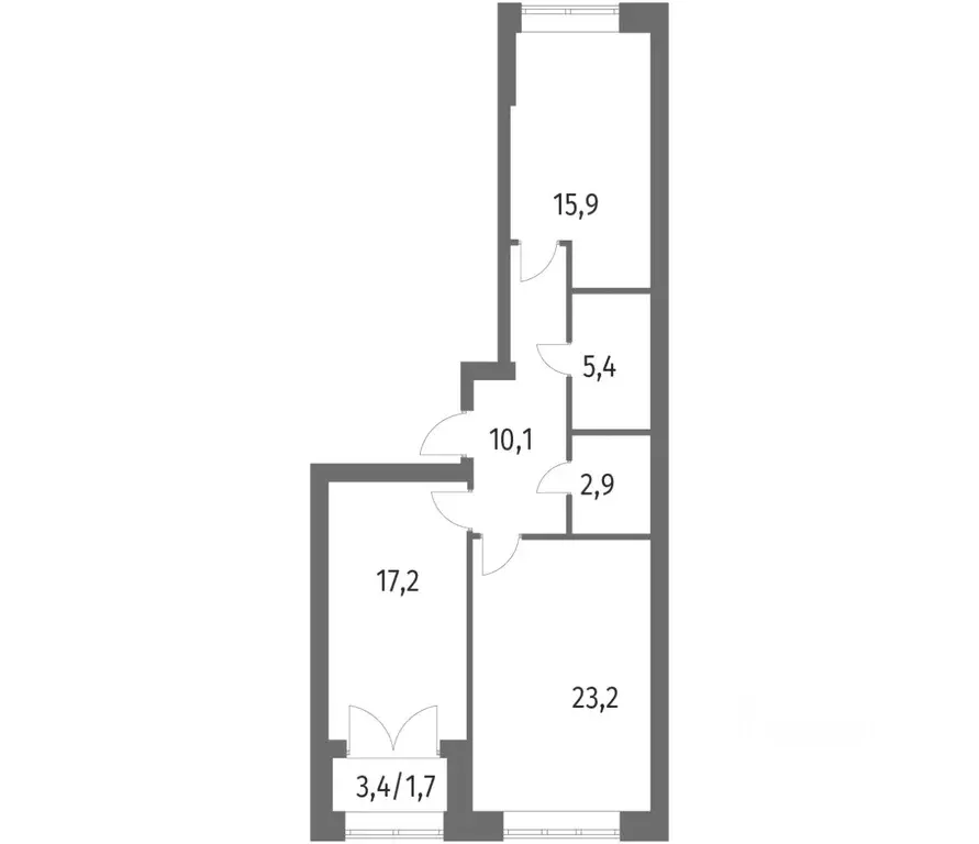 2-к кв. Санкт-Петербург ул. Академика Константинова, 1к1 (76.4 м) - Фото 0