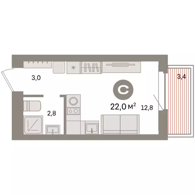 Квартира-студия: Екатеринбург, жилой район Сортировочный, микрорайон ... - Фото 2